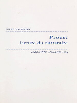 cover image of Proust, lecture du narrataire